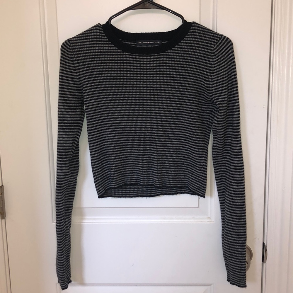 brandy melville gray and black sweater